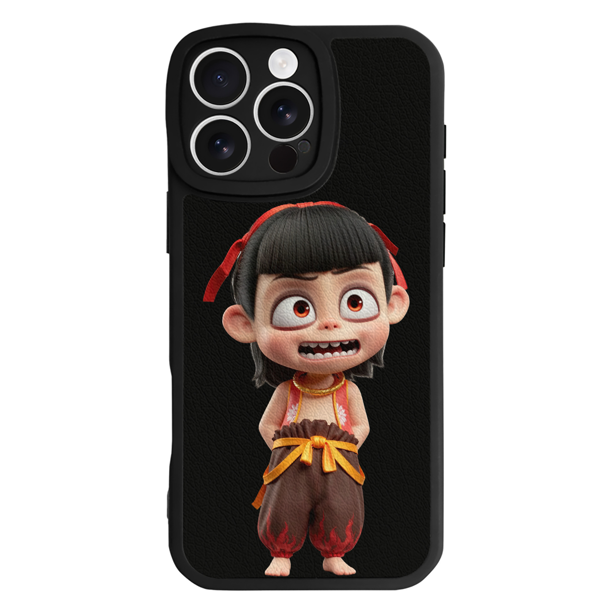 （画像用） Ne Zha 2 ナタ 魔童の大暴れ 【iPhone 16シリーズ対応】シリコンスマホケース（レザー調） 材質：シリコン